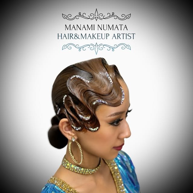 ラテンのヘアセットとメイク